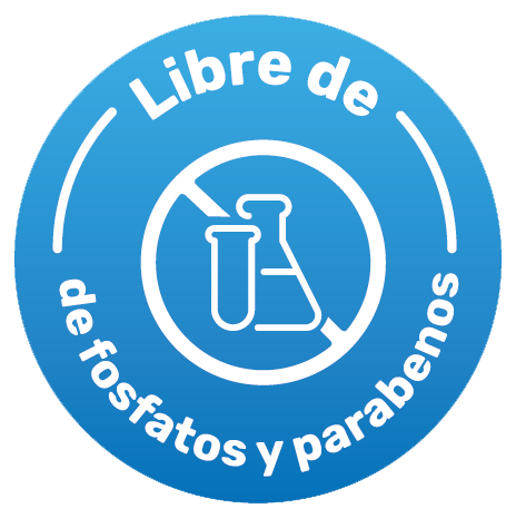 icono libre de fosfatos y parabenos